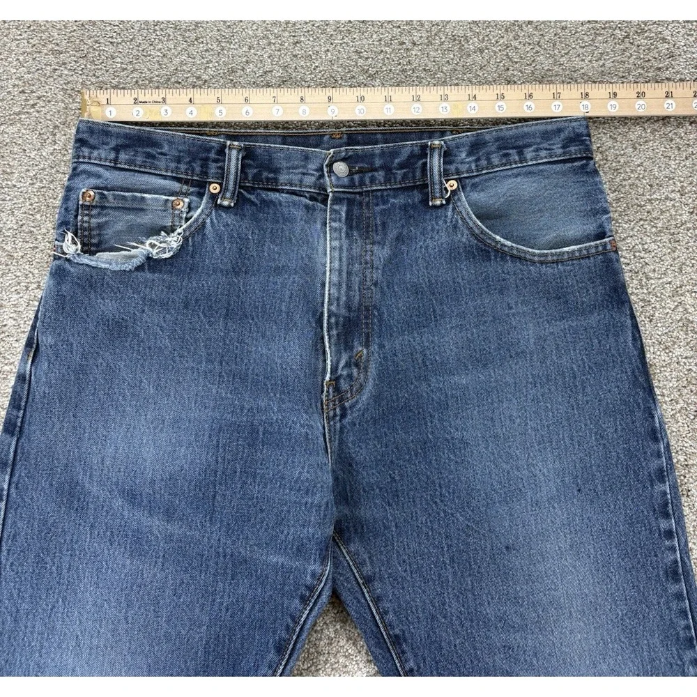 Levis 517 Jeans Mens 36x30 Blue Cotton Denim Workwear Wallet Fade Distressed '17